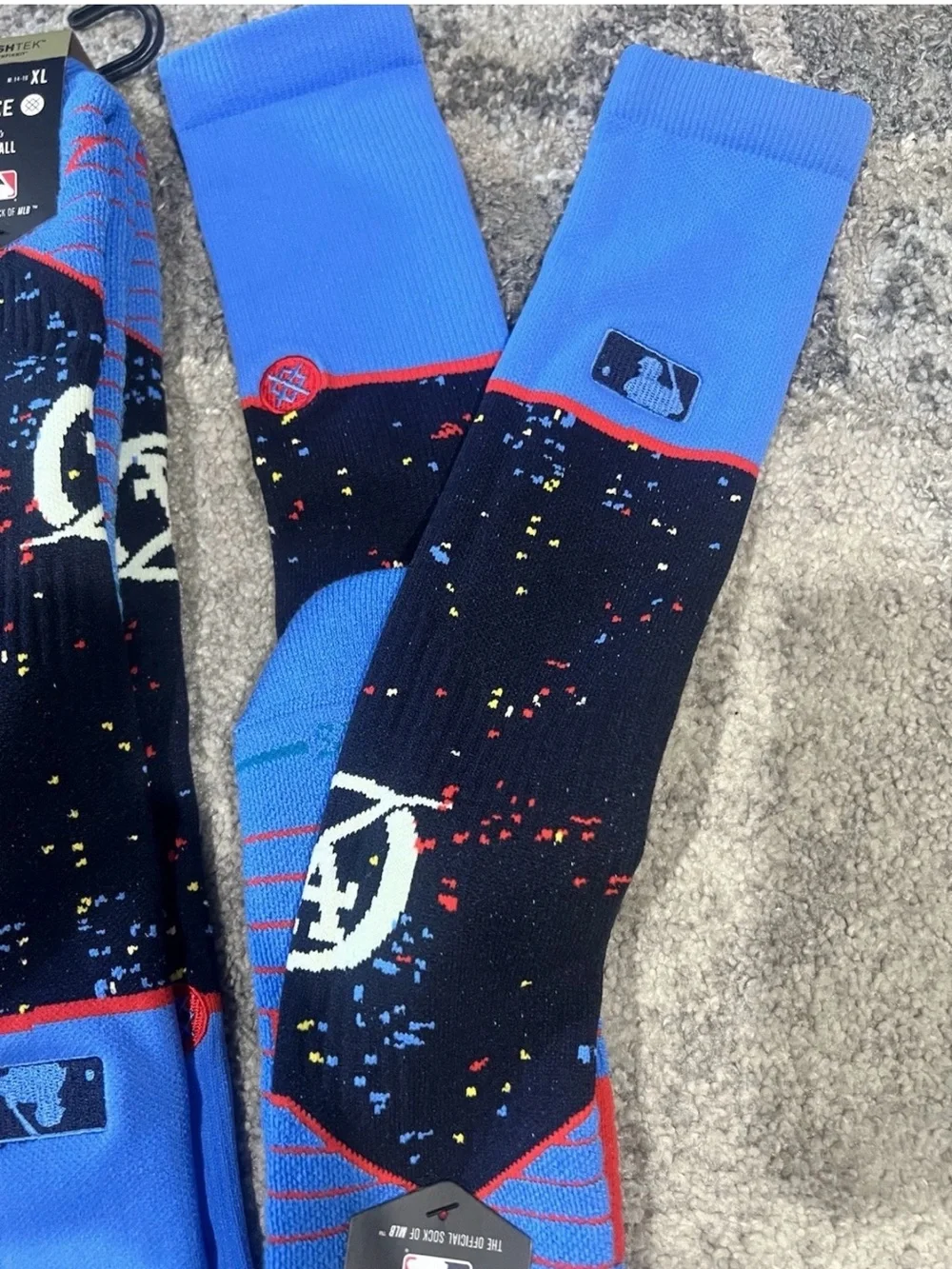 L.A Dodgers Stance Men’s Crew Socks - Black, Blue & Red Accents